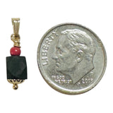 14 Karat Yellow Gold Filled Genuine 5-6mm Azabache Jet Charm