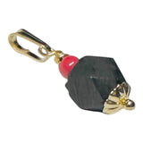14 Karat Yellow Gold Filled Genuine 5-6mm Azabache Jet Charm