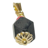 14 Karat Yellow Gold Filled Genuine 5-6mm Azabache Jet Charm