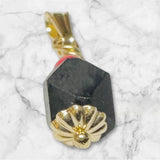 14 Karat Yellow Gold Filled Genuine 5-6mm Azabache Jet Charm