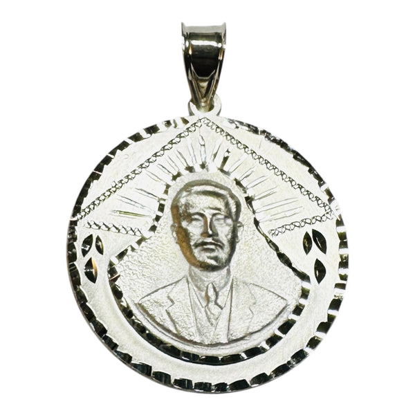 Sterling Silver Doctor Jose Gregorio Hernandez 32mm (1.25") Saint Medal Pendant