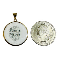 Vintage NOS 10K & Enameled Saint Martha "Santa Marta" 23.7mm Round Medal