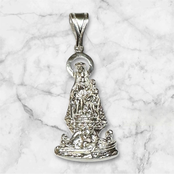 Sterling Silver Our Lady of Charity "Caridad del Cobre" 1.89" Pendant