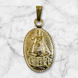 10 Karat Yellow Gold Our Lady of Charity "Caridad del Cobre" 14 x 10mm Oval Medal
