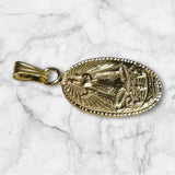 10 Karat Yellow Gold Our Lady of Charity "Caridad del Cobre" 14 x 10mm Oval Medal