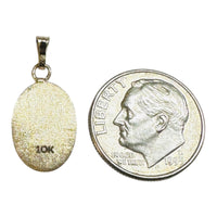 10 Karat Yellow Gold Our Lady of Charity "Caridad del Cobre" 14 x 10mm Oval Medal