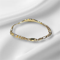 18K Yellow Gold-plated Sterling Silver Our Lady of Guadalupe 6" Children's ID Figaro Bracelet