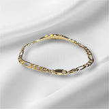 18K Yellow Gold-plated Sterling Silver Our Lady of Guadalupe 6" Children's ID Figaro Bracelet