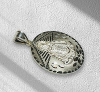 Sterling Silver Our Lady of Regla "Virgen de Regla" Handmade 25mm (1") Medal