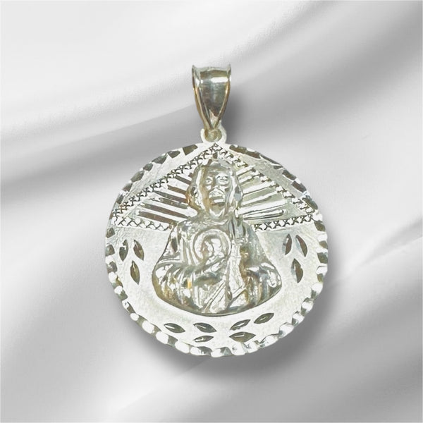 Sterling Silver Saint Jude Thaddeus "San Judas Tadeo" Handmade 25mm (1") Medal
