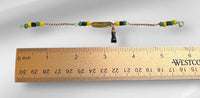 10 Karat Yellow Gold Genuine 4mm Azabache Jet and Orula Beads with Azabache Mano Figa DIOS ME BENDIGA 6" Curb Link Baby Bracelet