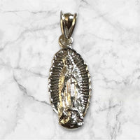 Sterling Silver or 14 Karat Yellow Gold-plated Sterling Silver Our Lady of Guadalupe Pendant