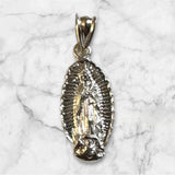 Sterling Silver or 14 Karat Yellow Gold-plated Sterling Silver Our Lady of Guadalupe Pendant