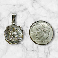 Sterling Silver Our Lady of Altagracia "Virgen de la Altagracia" 14.6mm Basilica Medal