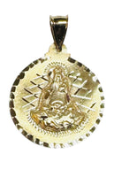 14 Karat Yellow Gold Our Lady of Charity "Caridad del Cobre" 22.7mm (0.89" Diameter) Medal