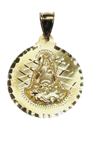14 Karat Yellow Gold Our Lady of Charity "Caridad del Cobre" 22.7mm (0.89" Diameter) Medal