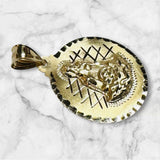 14 Karat Yellow Gold Our Lady of Charity "Caridad del Cobre" 22.7mm (0.89" Diameter) Medal