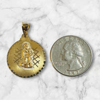 14 Karat Yellow Gold Saint Lazarus "San Lazaro" 22.7mm (0.89" Diameter) Medal