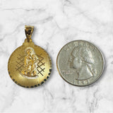 14 Karat Yellow Gold Saint Lazarus "San Lazaro" 22.7mm (0.89" Diameter) Medal