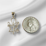 Vintage NOS Sterling Silver Oneness "Christianity, Judaism, Hinduism, Buddhism, Taoism, Islam" Pendant