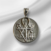 Vintage NOS Sterling Silver Oneness "Christianity, Judaism, Hinduism, Buddhism, Taoism, Islam" Pendant