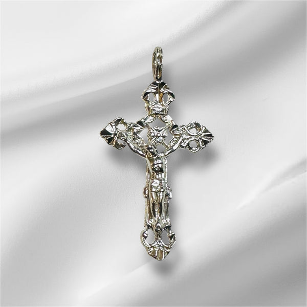 Sterling Silver Ornate Filigree Crucifix Pendant