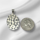 Sterling Silver Our Lady of Charity "Caridad del Cobre" Oval Scalloped 1.50" Medal