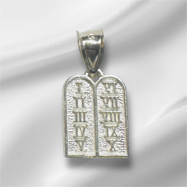 Sterling Silver Ten Commandments Tablet Pendant