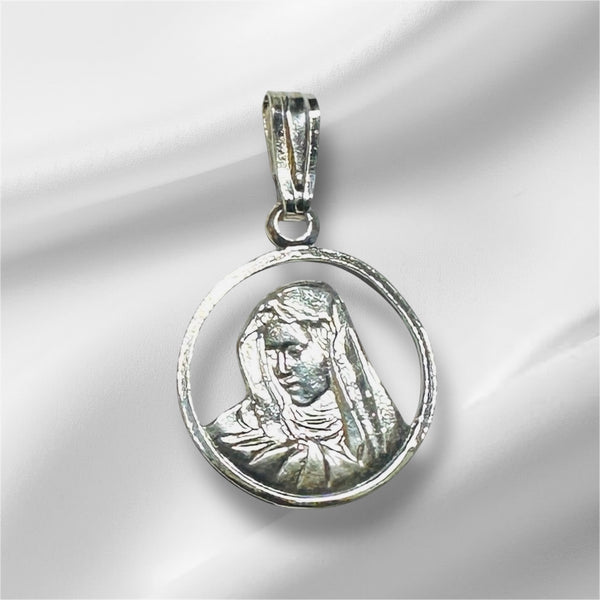 Sterling Silver Virgin Mary "Our Lady of Sorrows" Pendant