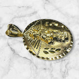 18 Karat Yellow Gold-plated Sterling Silver Holy Infant of Atocha "Santo Niño de Atocha" Round 32mm Medal Pendant