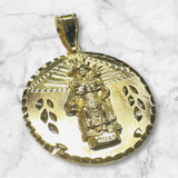 18 Karat Yellow Gold-plated Sterling Silver Holy Infant of Atocha "Santo Niño de Atocha" Round 32mm Medal Pendant
