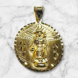 18 Karat Yellow Gold-plated Sterling Silver Holy Infant of Atocha "Santo Niño de Atocha" Round 32mm Medal Pendant