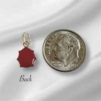 14 Karat Yellow Gold Red and Black Enameled Ladybug Charm