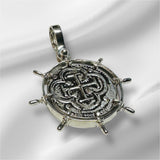 Sterling Silver Reproduction Atocha Coin Boat Wheel Pendant