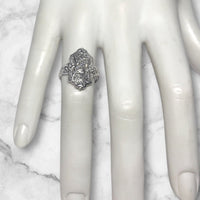Sterling Silver 1/6 CTW Single-cut Diamond Cluster Vintage Ring