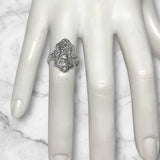 Sterling Silver 1/6 CTW Single-cut Diamond Cluster Vintage Ring