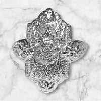 Sterling Silver 1/6 CTW Single-cut Diamond Cluster Vintage Ring