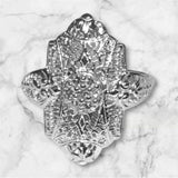 Sterling Silver 1/6 CTW Single-cut Diamond Cluster Vintage Ring