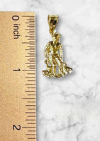 14 Karat Yellow Gold-plated Sterling Silver Saint Lazarus "San Lazaro" 1.12" Pendant