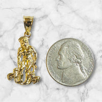 14 Karat Yellow Gold-plated Sterling Silver Saint Lazarus "San Lazaro" 1.12" Pendant