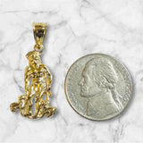 14 Karat Yellow Gold-plated Sterling Silver Saint Lazarus "San Lazaro" 1.12" Pendant