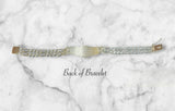 Sterling Silver 2 Strand 4.5mm Figaro Guadalupe Medal 7" ID Bracelet