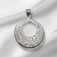 Sterling Silver 33mm (1.30") Diameter Filigree Pendant