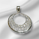 Sterling Silver 33mm (1.30") Diameter Filigree Pendant