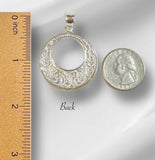 Sterling Silver 33mm (1.30") Diameter Filigree Pendant