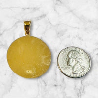 Gold-plated Sterling Silver Saint Lazarus "San Lazaro" 32mm Medal Pendant
