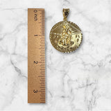 Gold-plated Sterling Silver Saint Lazarus "San Lazaro" 32mm Medal Pendant