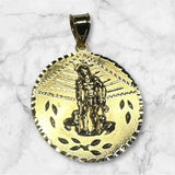 Gold-plated Sterling Silver Saint Lazarus "San Lazaro" 32mm Medal Pendant