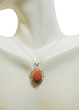 Sterling Silver Oval 18 x 13mm Brown Goldstone "Venturina" Pendant with 18" Cable Link Chain