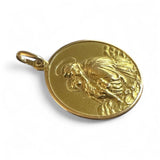Vintage 18 Karat Yellow Gold Saint Anthony of Padua 24mm (0.94") Diameter Round Medal